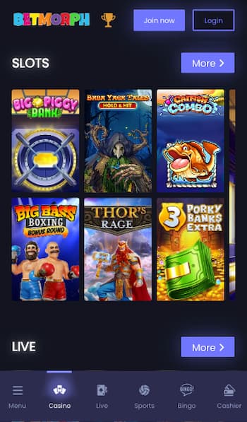 BetMorph casino games