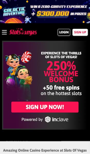 Slots of Vegas Inclave casino welcome bonus
