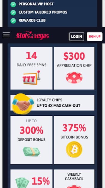 Slots of Vegas Loyalty benefits