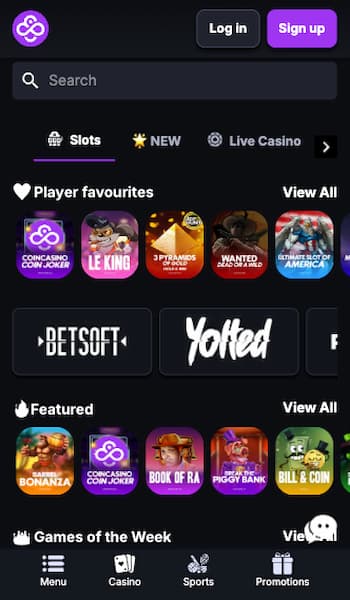 coincasino table games