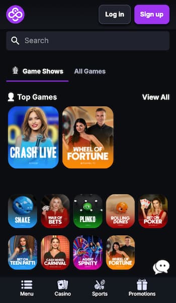 Live dealer games at CoinCasino