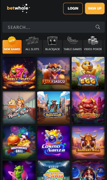 Casino games at BetWhale