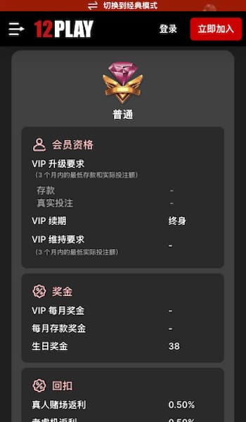 12Play casino in Malaysia VIP benefits