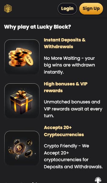 Benefits at Lucky Block Casino