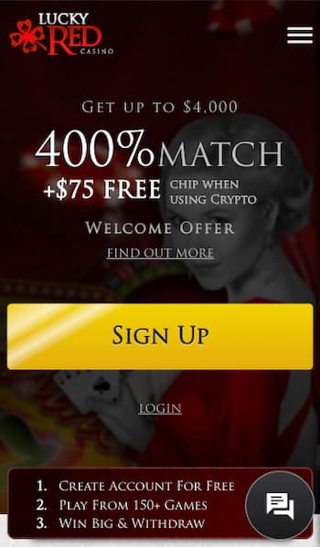 Lucky Red Casino welcome bonus