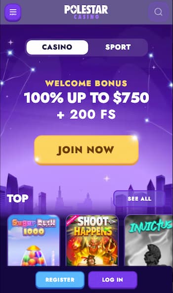 Welcome bonus at PoleStar casino for Canadians
