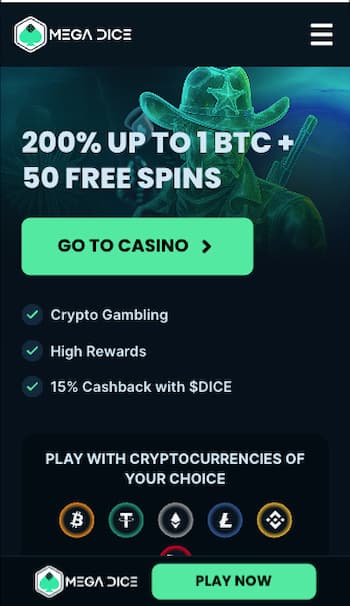 Mega Dice crypto casino in Ireland welcome bonus