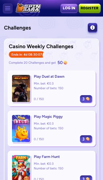 Casino challenges at SpinBara Casino
