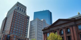 Downtown Boston buildings on a clear day
