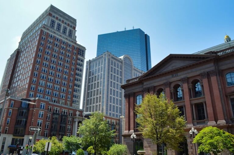 Downtown Boston buildings on a clear day