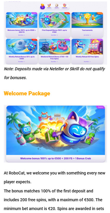 robocat canada casino bonus