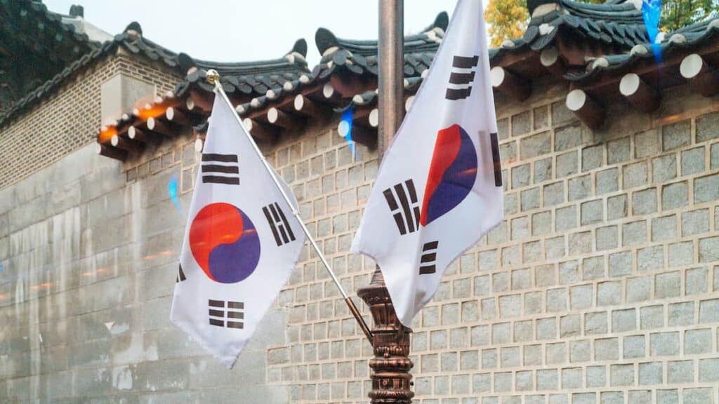 South Korea flags