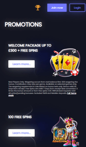 BetMorph welcome offer page