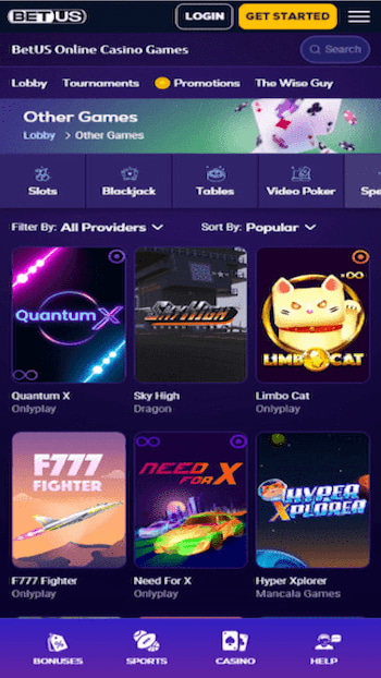 BetUS specialty games