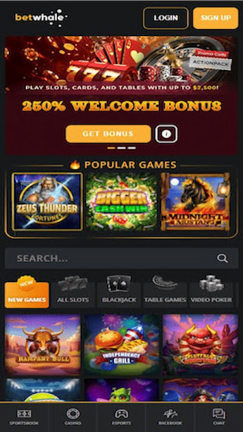 BetWhale Casino Welcome offer