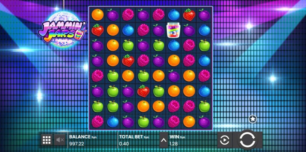 Jammin’ Jars slot game grid with colorful fruits