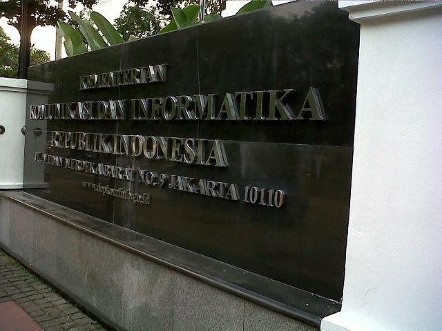 The headquarters of the Indonesian Ministry of Communication and Digital (Kemkomdigi).