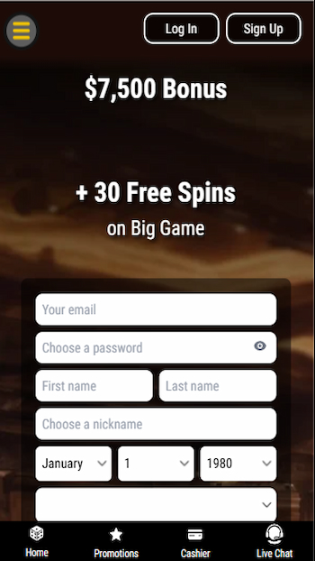 Lucky Creek Casino Bonus sign up