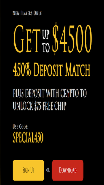 Lucky Red Casino 450% Deposit Match Bonus