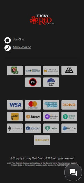 Lucky red casino banking options