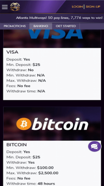 Miami Club Casino deposits