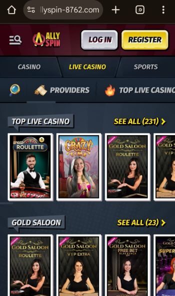 allyspin live casino games