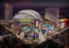 Analyst Questions Bally’s Commitment to Las Vegas Casino Resort Architectural rendering of Bally’s planned resort and entertainment district next to the future Oakland A’s baseball stadium in Las Vegas.
