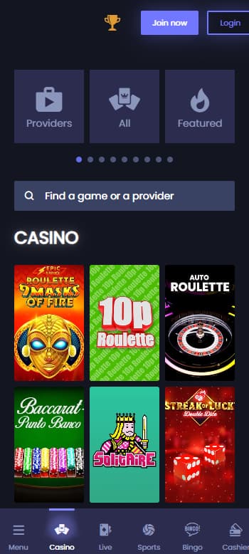 Betmorph casino page