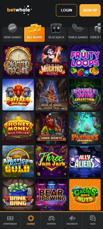 betwhale casino slots page