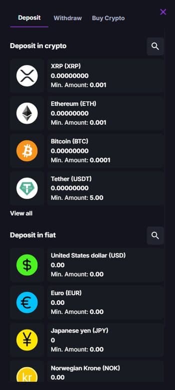 Coincasino crypto withdratal and deposit options for instant withdrawal