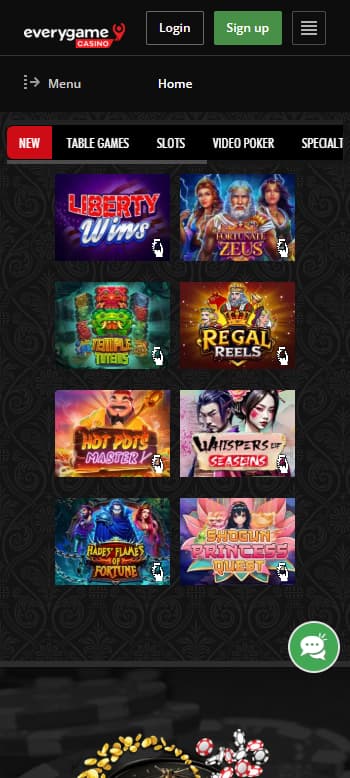 Everygame new games page