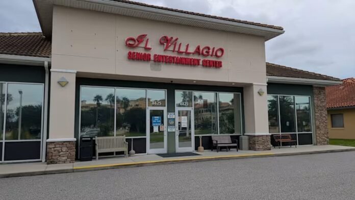 Exterior of a Florida senior entertainment center involved in an illegal gambling case.
