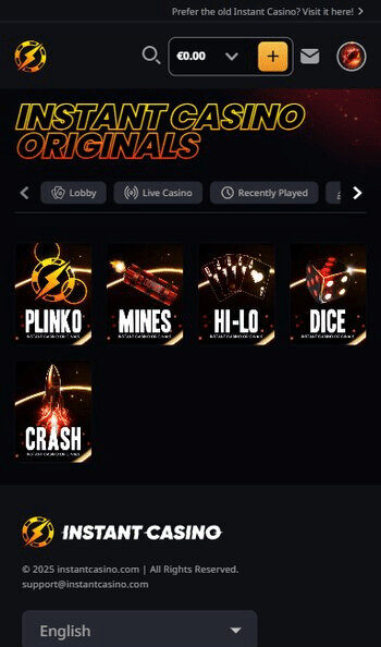 instant casino originals