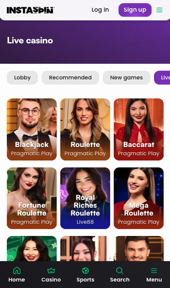 instaspin live casino