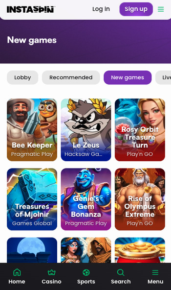instaspin new games