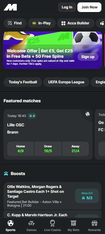 Midnite betting page