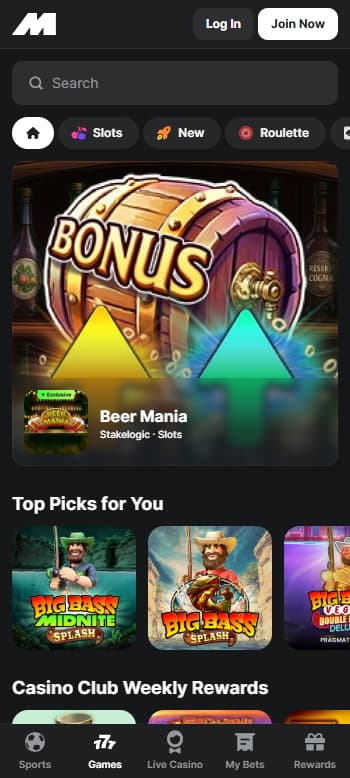 Midnite best online casino site UK homepage