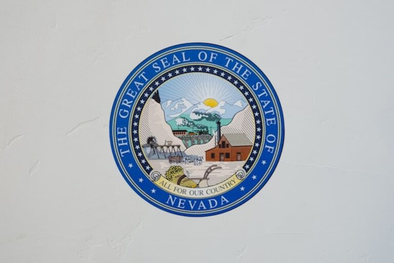 Nevada state seal displayed on a wall