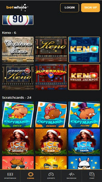 raging bull casino keno