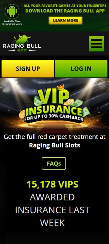 raging bull slots cashback