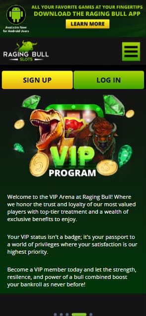 Raging Bull VIP bonuses