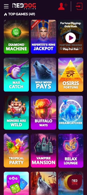red dog casino games page