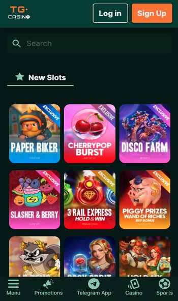 new slots on tg.casino