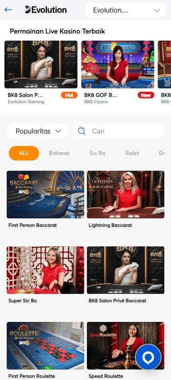 BK8 indonesia evolution games