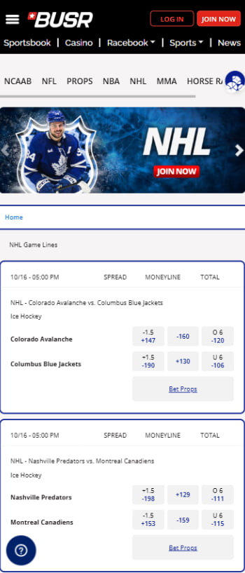 BUSR NHL betting