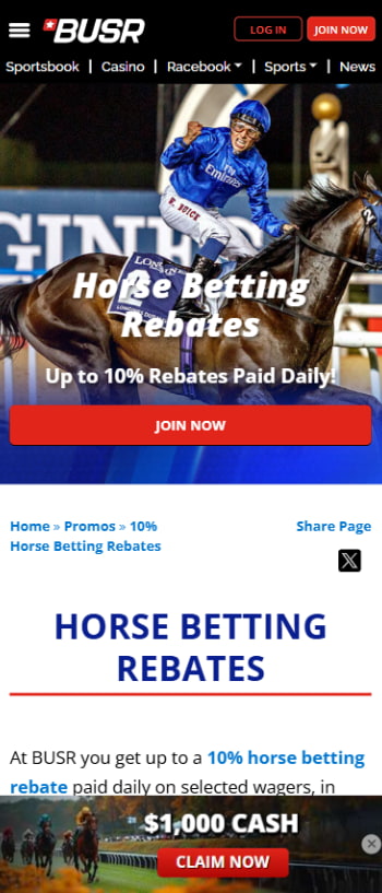 BUSR horse betting rebates