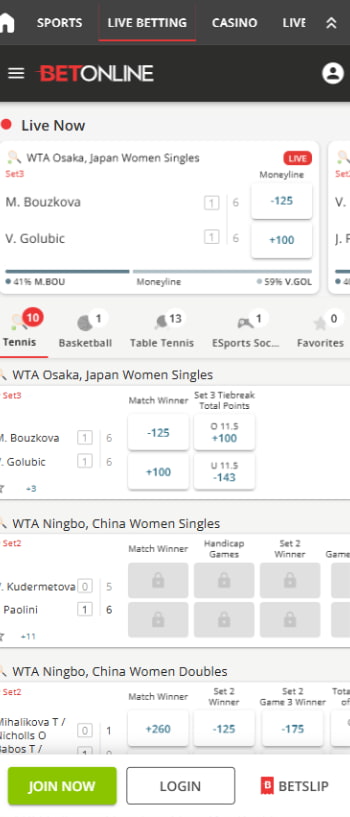 BetOnline live betting