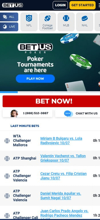 BetUS Tennis Betting Odds