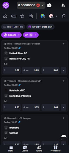 CoinCasino Football Betting Odds