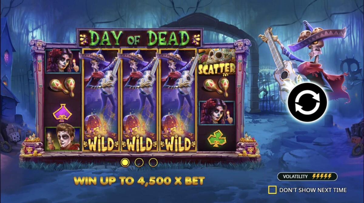 Day of Dead slot machine with vibrant skeleton